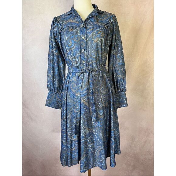 Vintage Dress Paisley Print - Picture 1 of 3